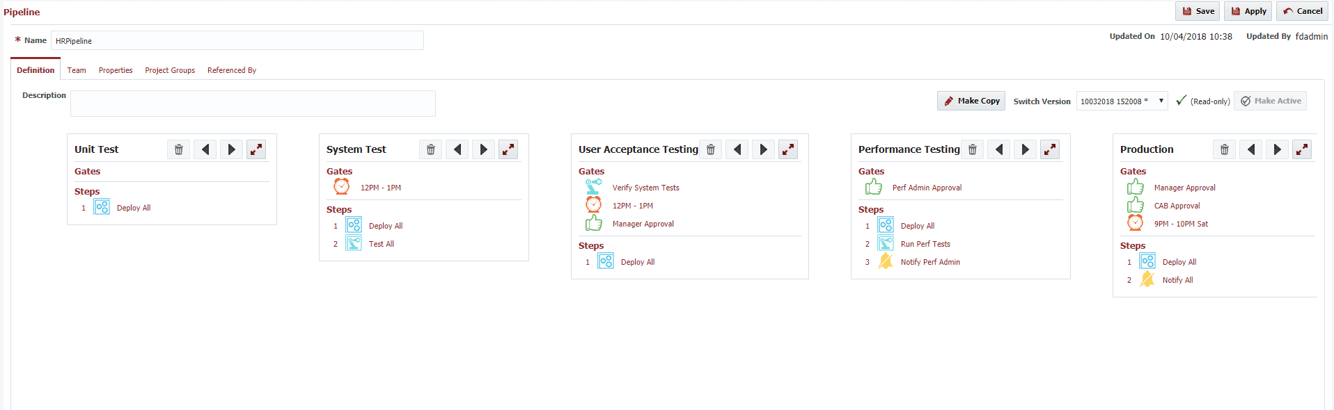 Create a FlexDeploy pipeline to automate and orchestrate your releases.