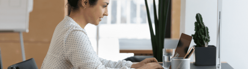 Woman working on computer