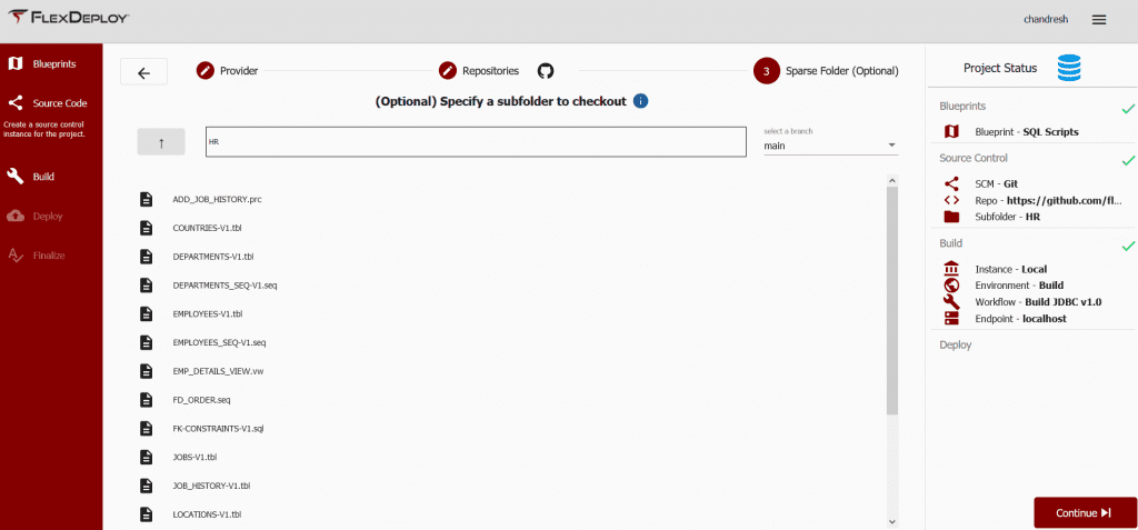 The Git Repository Location where SQL Files are Stored