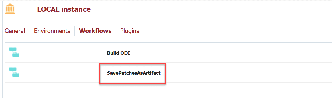 SavePatchesAsArtifact workflow in the Local instance