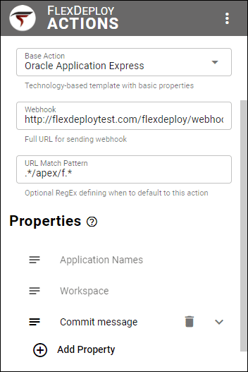 APEX Action in the FlexDeploy browser extension