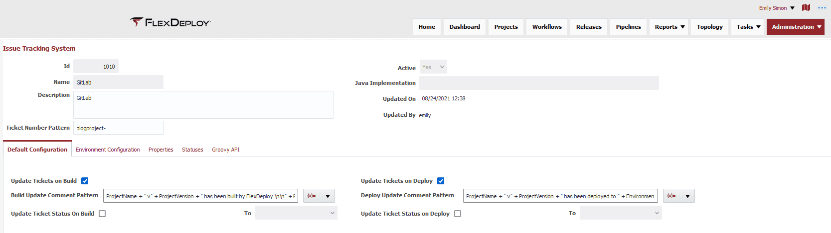 Global Issue Tracking System Configuration