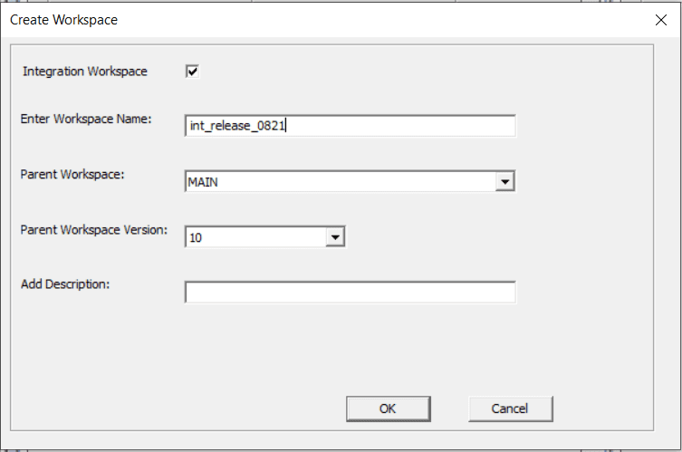 Create Workspace in Siebel Tools