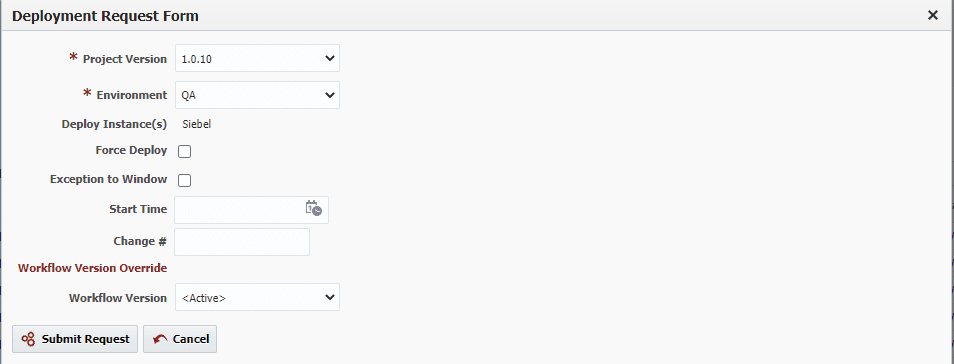 Automate Siebel Deployments with the FlexDeploy Deployment Request Form