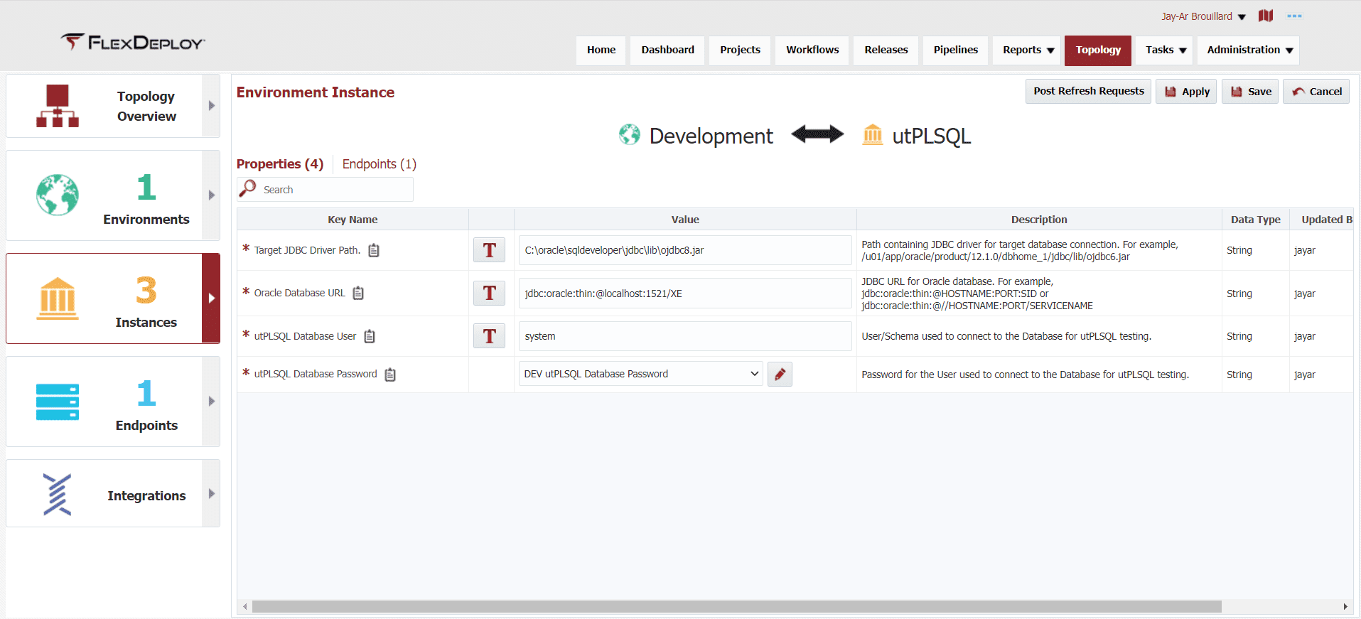 utPLSQL Environment Instance in FlexDeploy