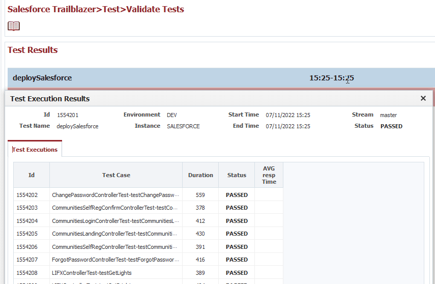 A Test gate can be clicked on to show the test results directly from the Release Dashboard without having to navigate to a different screen.