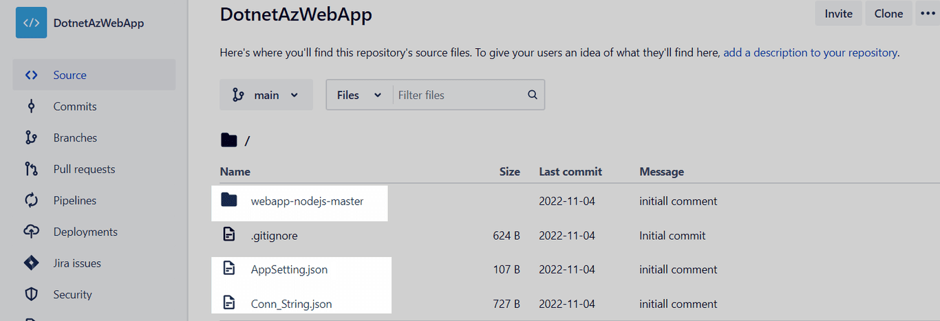 Configure your Git repository as shown.