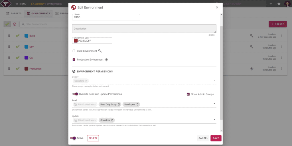 Environment Permissions are part of enhanced security options. 