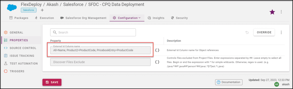 Example of how to list different external ID fields if needed. 