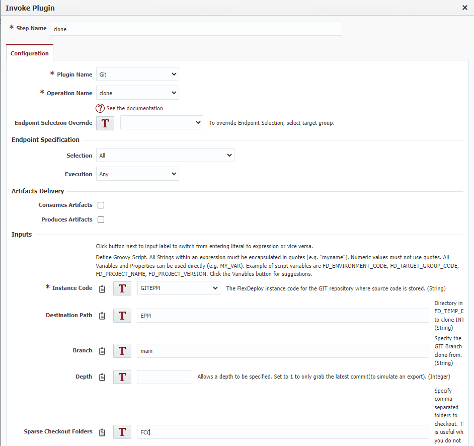 Add the git clone to get the current contents of the repository.