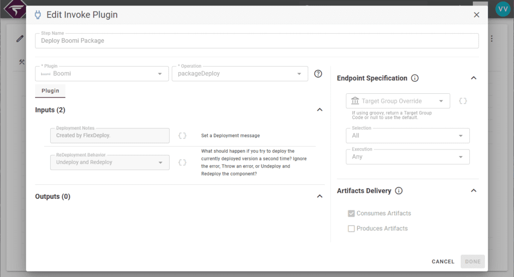 Deploy Operation Options