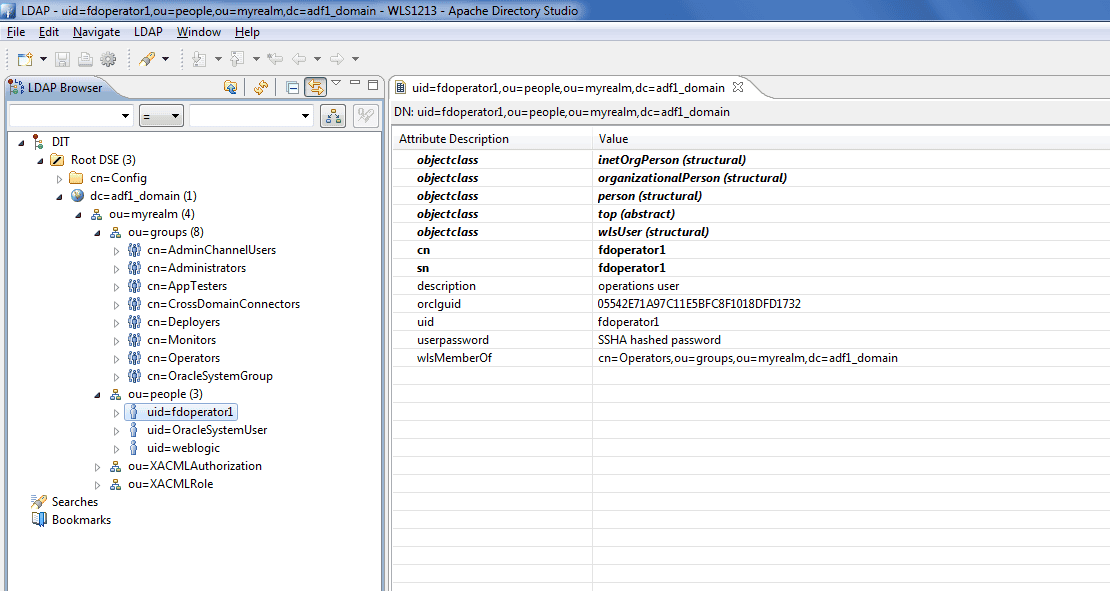 ApacheDSBrowserForWLSLDAP