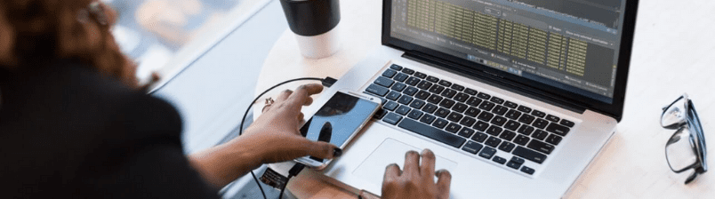woman working on computer