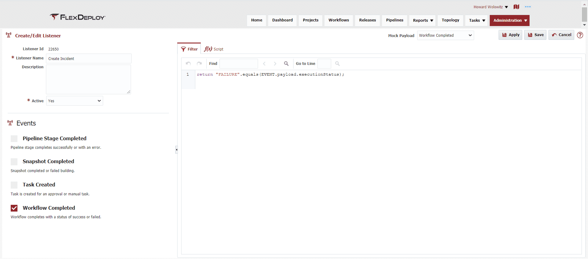 Checking the execution status of a workflow in FlexDeploy