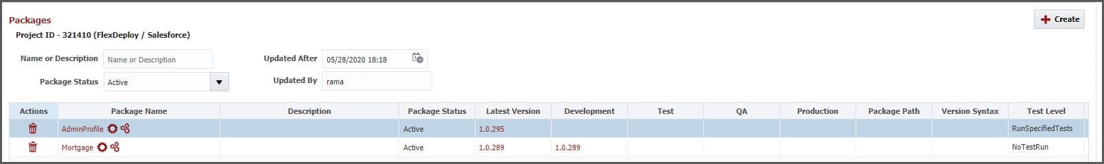 Salesforce packages in FlexDeploy