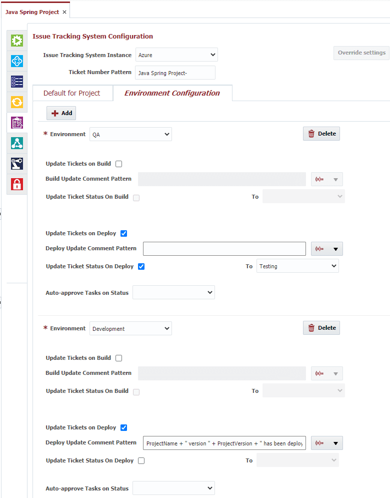 Java Spring Project window