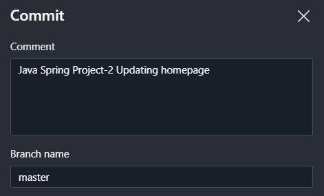Commit to Azure project repository