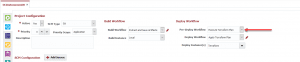 The project configuration screen