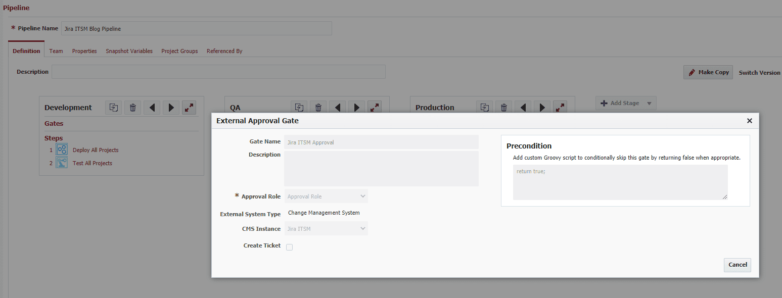 Jira ITSM External Approval Gate