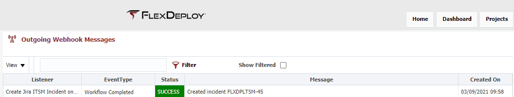 Successfully created incident