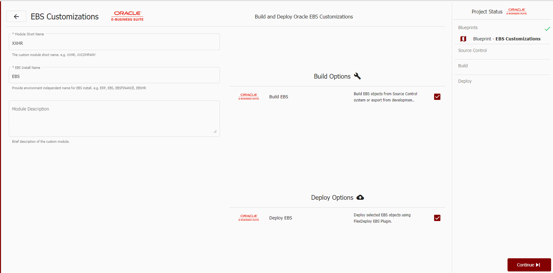 Oracle E-Business Suite Customization settings