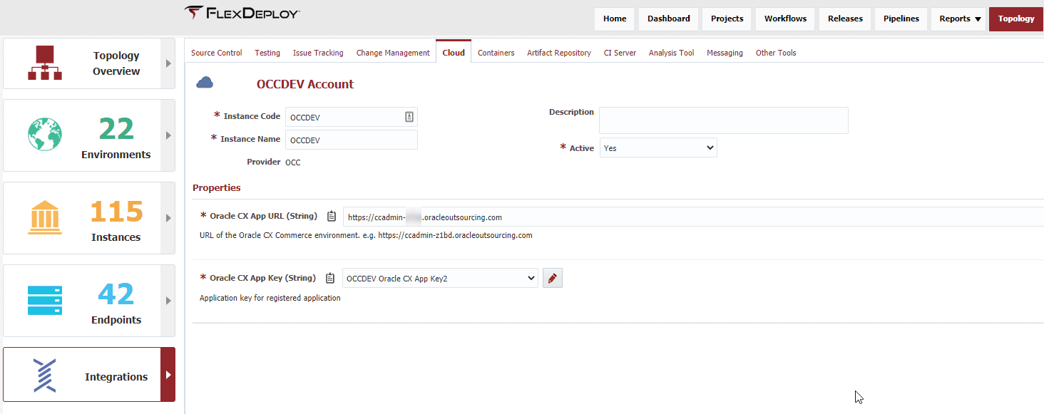 Oracle CX Commerce Deployment Properties