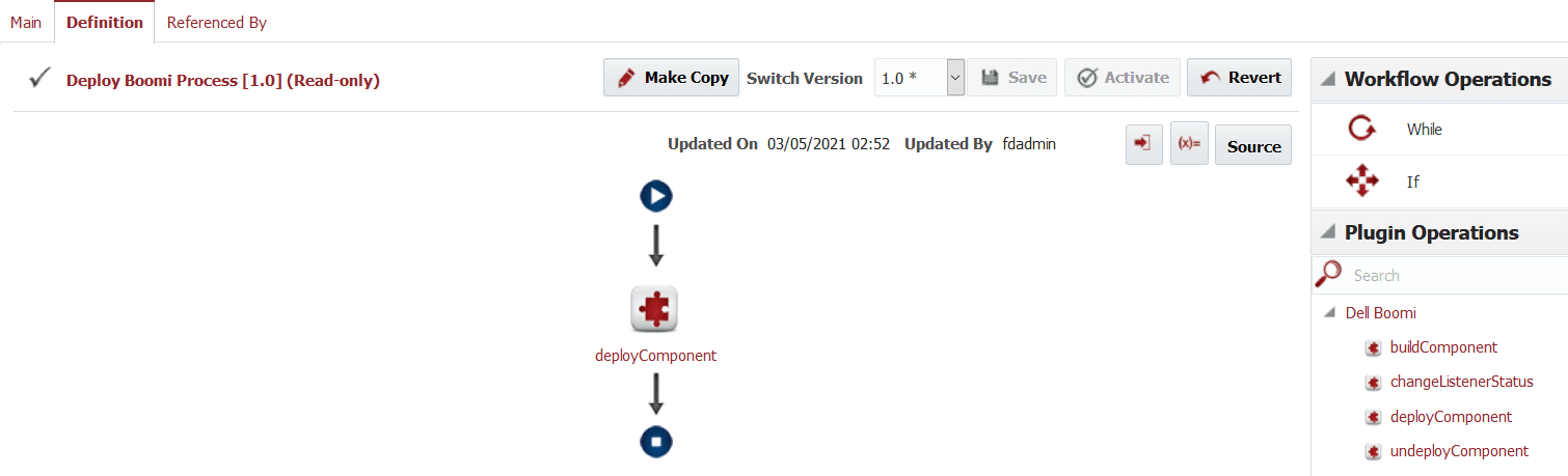 Deploy Workflow for the Boomi plugin
