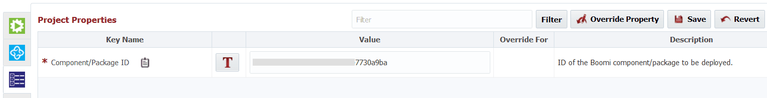 Project Properties screen