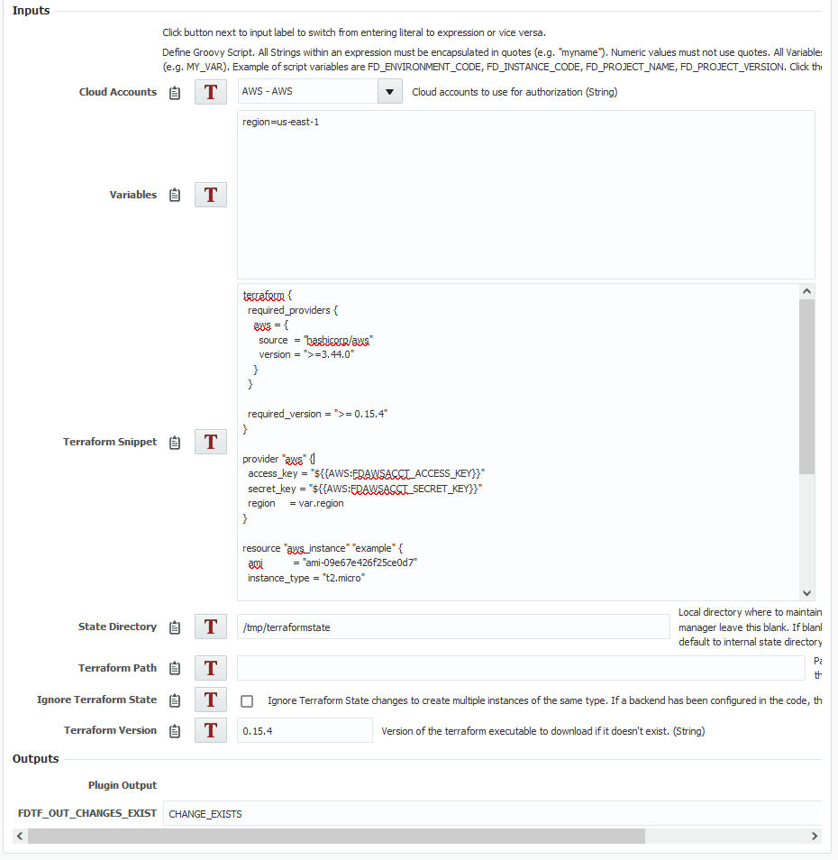 inputs for plan workflow step
