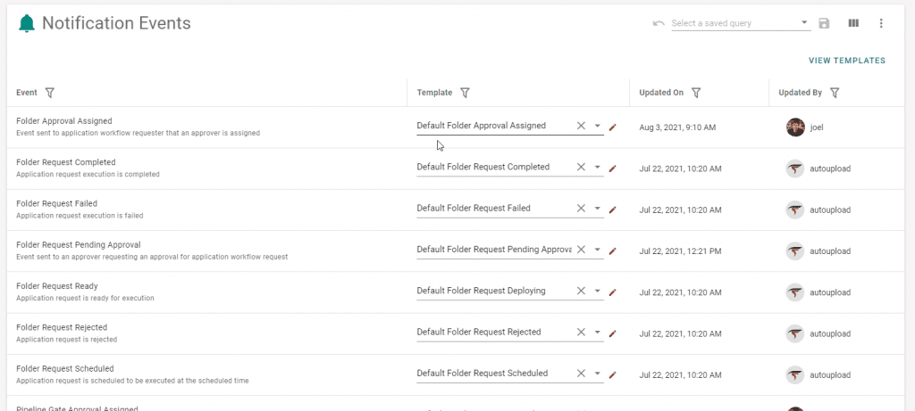 Notification Home Screen in FlexDeploy