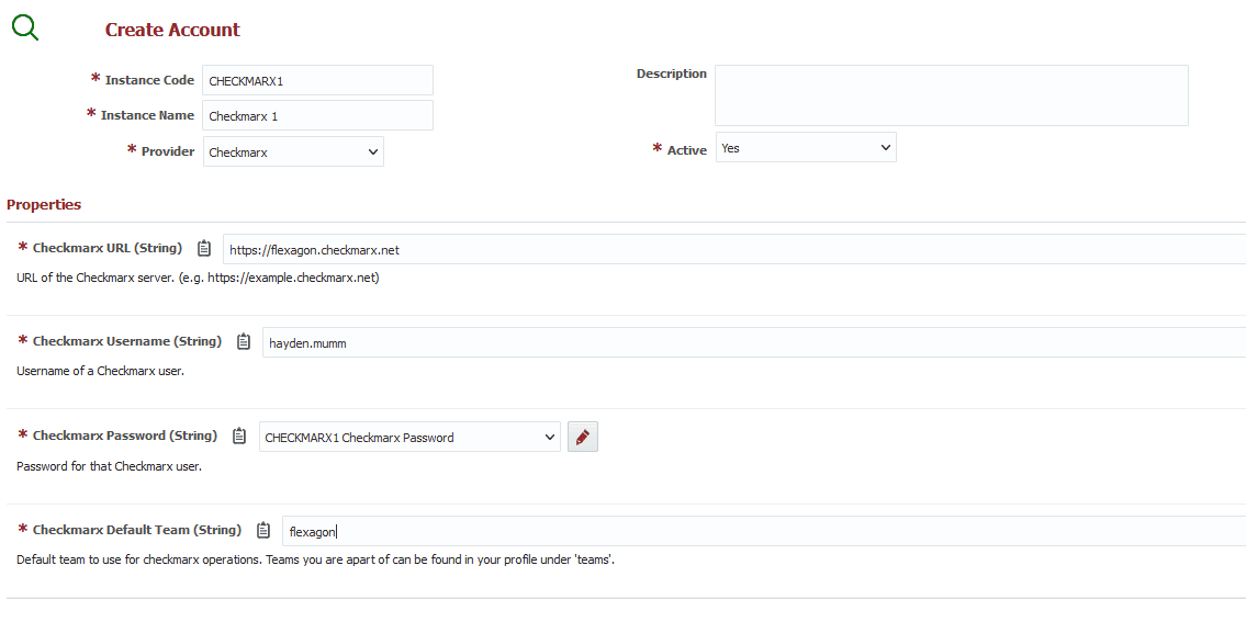Checkmarx account details