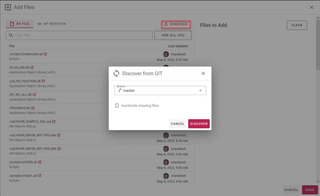 Discover files from package