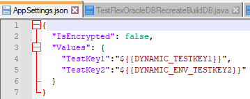 A sample AppSetting.json file.
