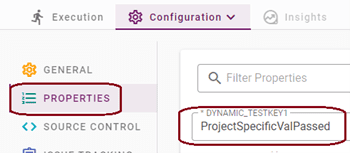 In the Project properties, provide the relevant Dynamic Values.