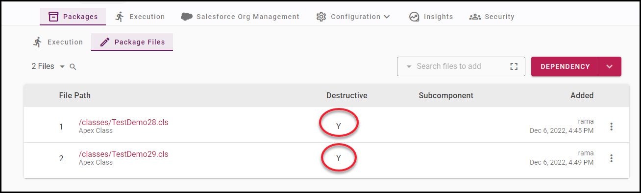 Easily mark files for destruction or take away the destruction flag.