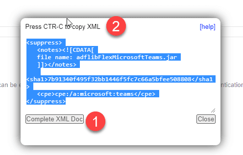 dependency-check suppress snippet