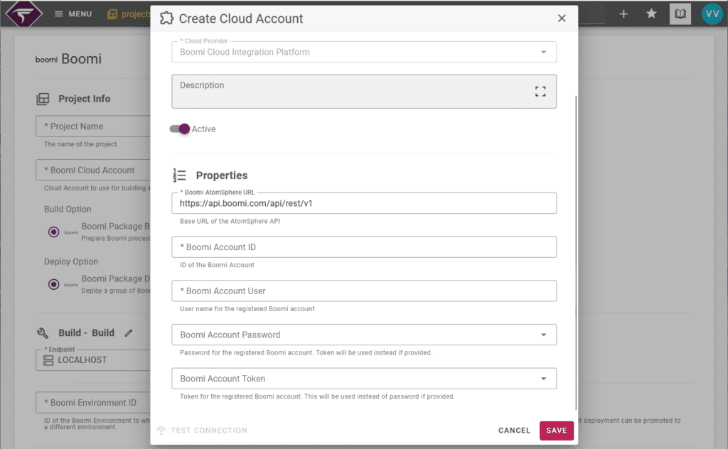 Boomi Cloud Account