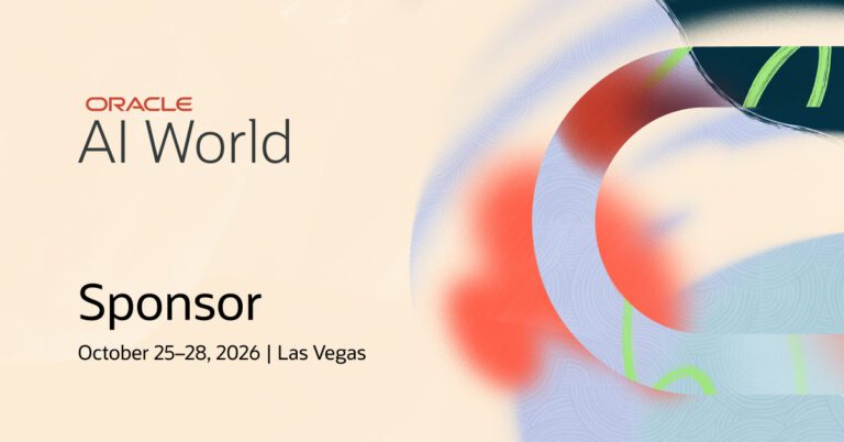 Text reds "Oracle AI World Sponsor"